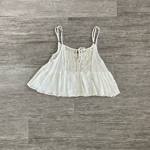 White Lace Crop Top from Pacsun